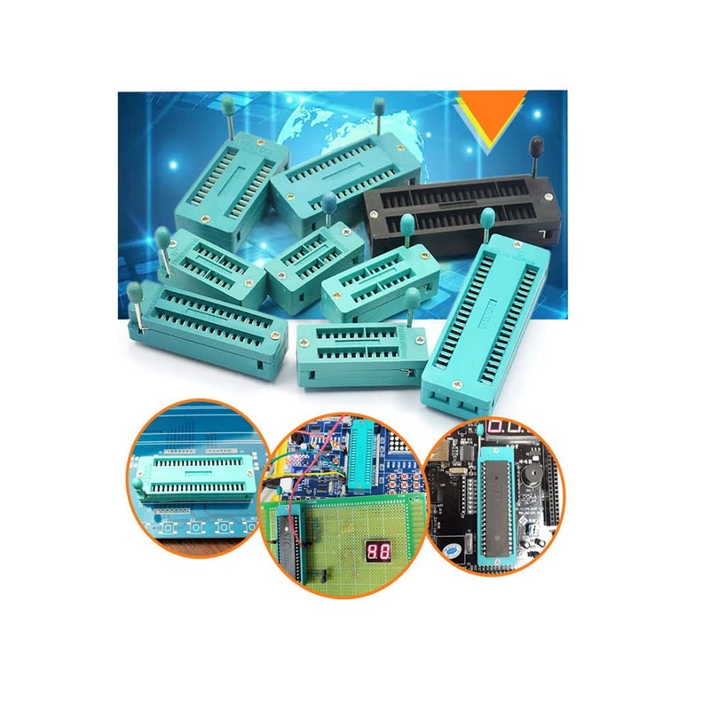 YEGAFE 2Pcs 20Pin 2.54mm ZIF Zip IC Test DIP Board Socket Universal Gold Plated feet - Image 4